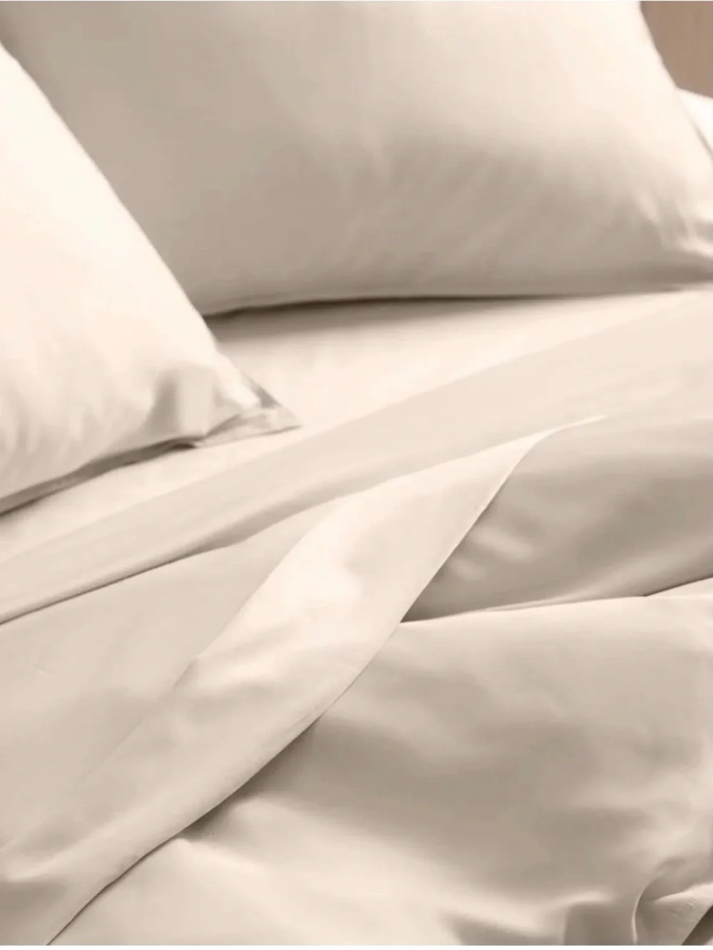 Quince Organic Bamboo Duvet Cover Set Full/Queen Beige Taupe + 2 Shams